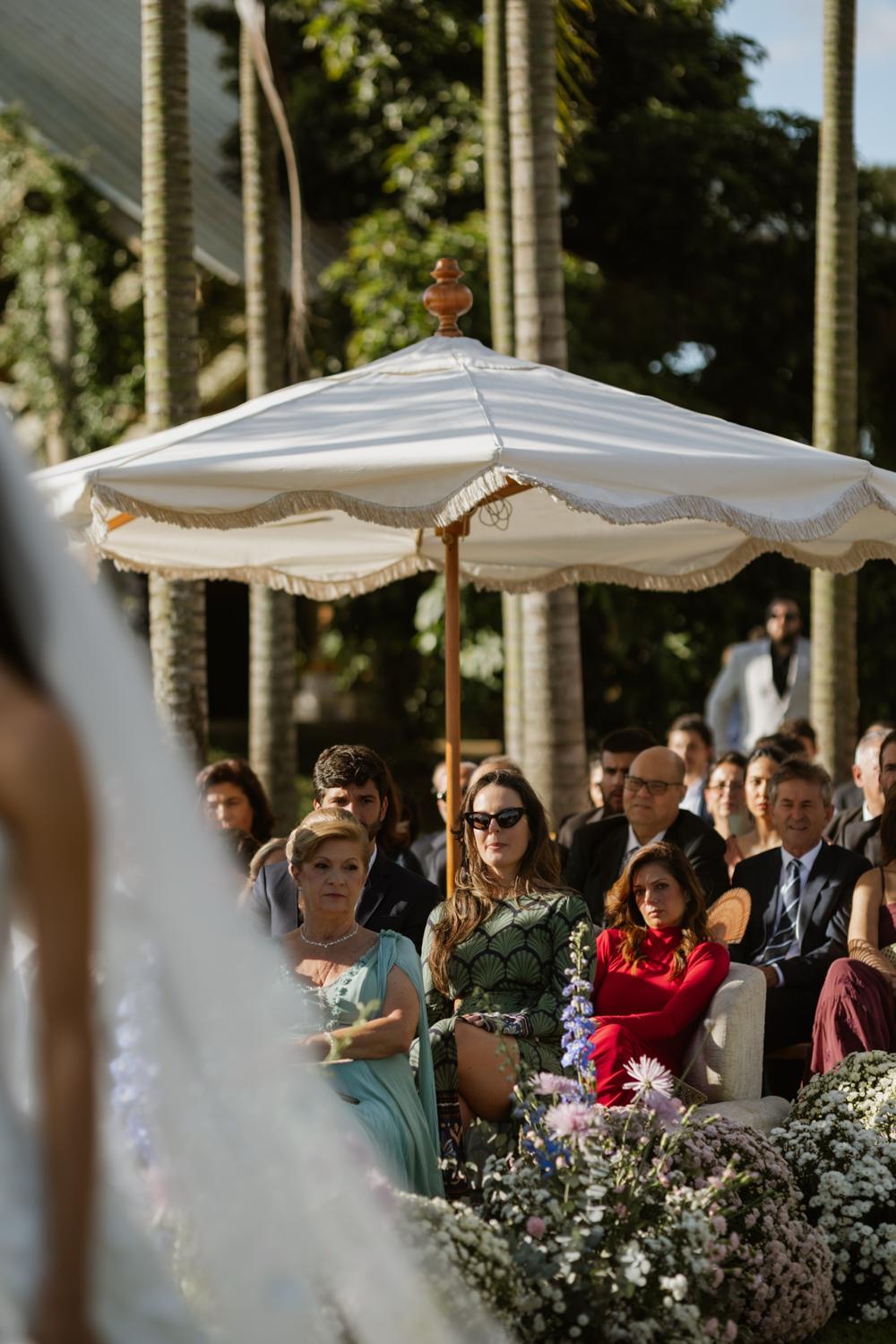 A guest, moved, during the ceremony