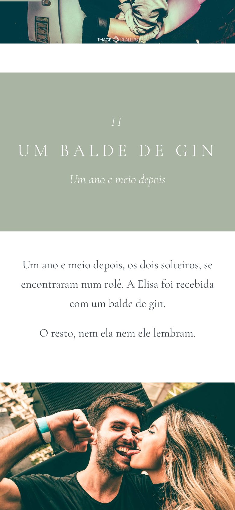 A chapter of Elisa and Thiago's story on a phone