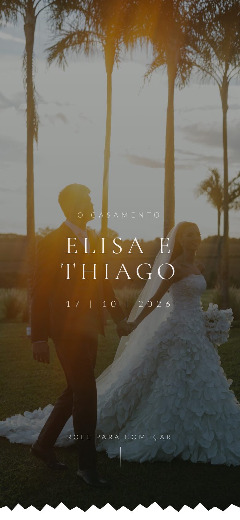 Cover of Elisa and Thiago's page on a phone